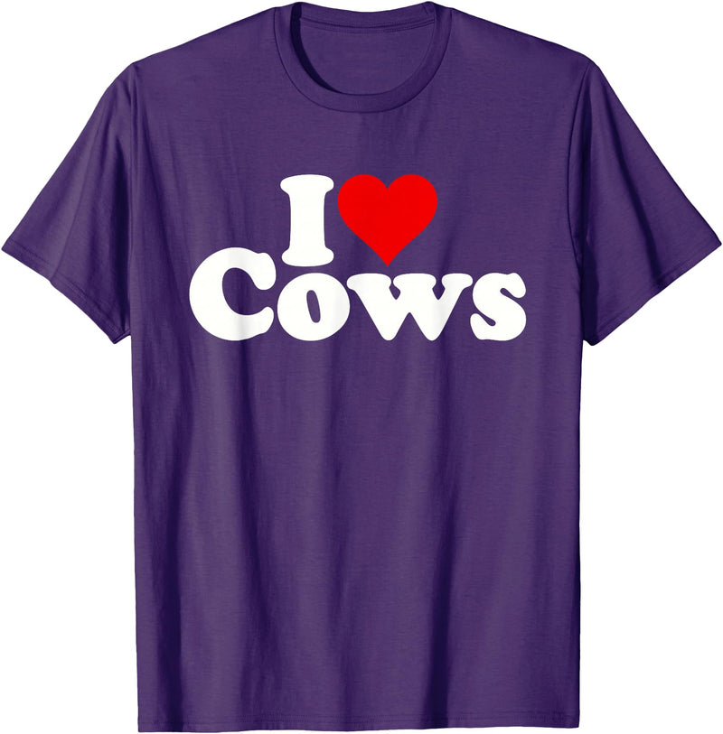 I HEART LOVE COWS I Love Heart Cows T-Shirt - Purple
