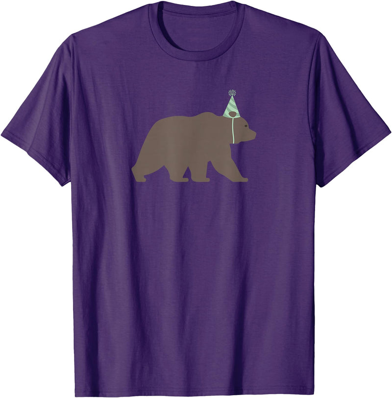 Birthday Animalz Bear Birthday T-Shirt, Kids Animal Birthday Shirt T-Shirt - Purple