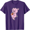 American Football USA animal Touchdown sport ball Pig plays American Football T-Shirt - Purple