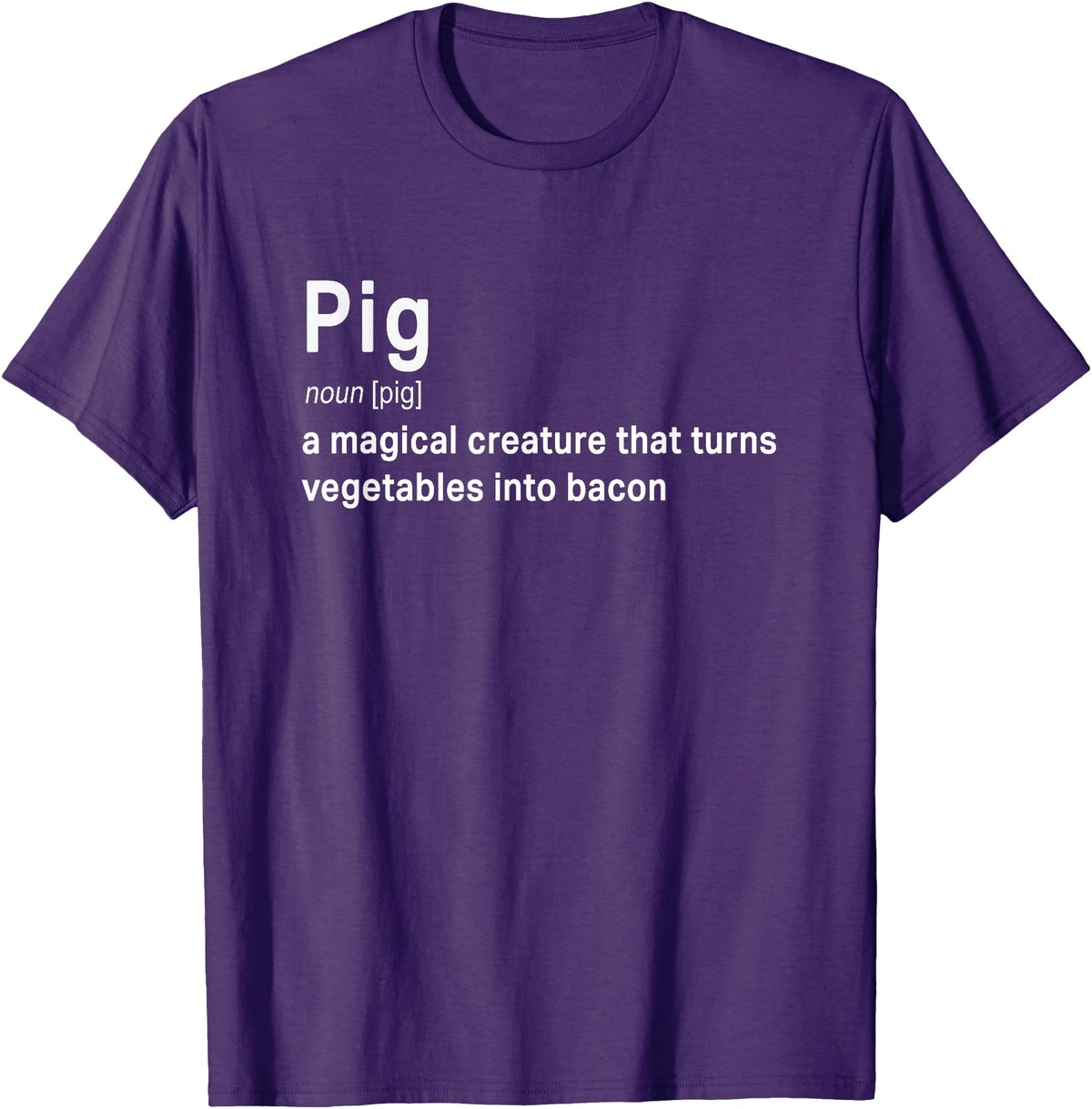 Best Top Pig Definition Quote Pun T-shirts Best Hilarious Pig and Bacon Definition Funny Gift T-Shirt - Purple