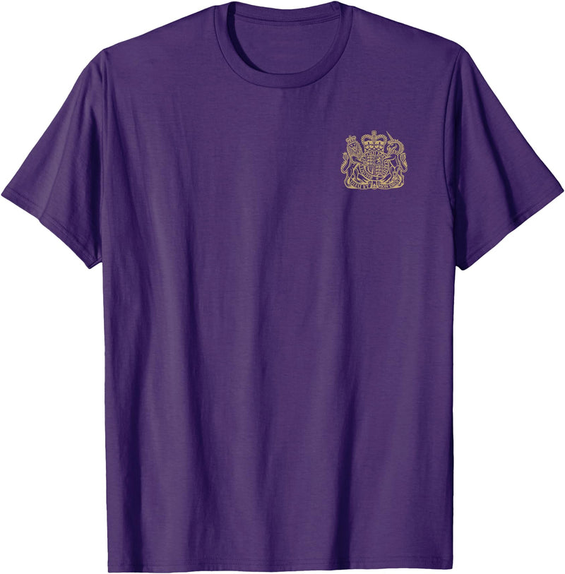 THE LION AND THE UNICORN OF THE UNITED KINGDOM UNITED KINGDOM UK COAT OF ARMS LION AND UNICORN SYMBOL T-Shirt - Purple