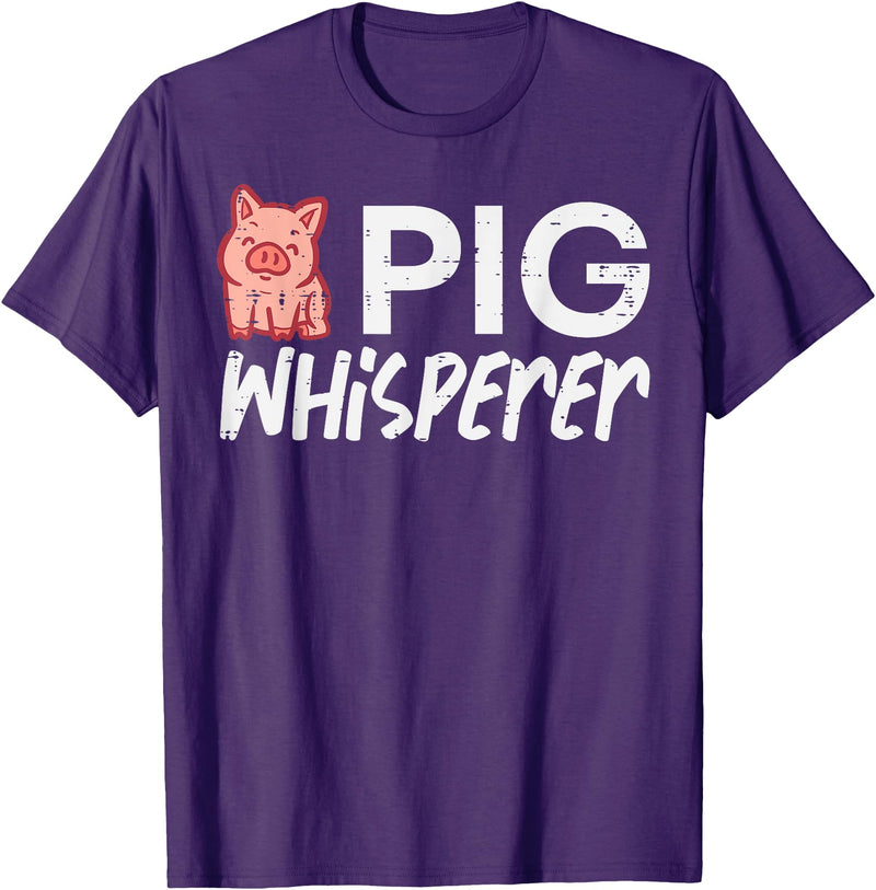 Pig Lover Shirts For Men Women Kids Pig Whisperer Funny Hog Farmer Swine Farm Men Women Kids T-Shirt - Purple