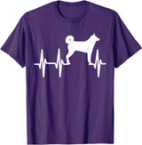 Dog Silhouette Heartbeat Line T-Shirt