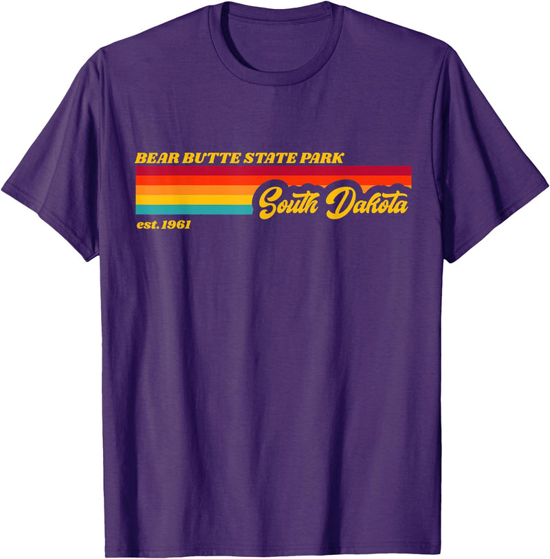 State Parks Souvenirs & Gifts South Dakota South Dakota BEAR BUTTE State Park T-Shirt - Purple