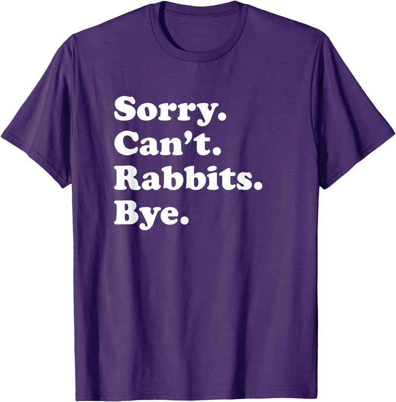 Funny Rabbit Gift for Men Women Boys or Girls T-Shirt in Purple