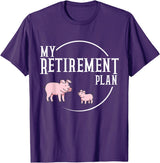 Retirement Plan Pig Lover Retirement Plan Pig Farming Piglet Hog T-Shirt - Purple
