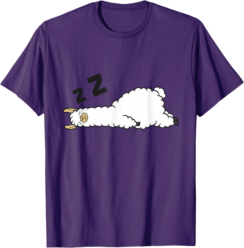 Sleeping Animals Tees And Gifts Llama Sleeping Tired Llama Napping Llama T-Shirt - Purple