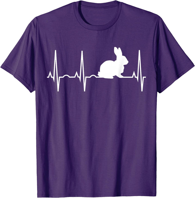 Bunny Heartbeat for Bunny Lovers Rabbit Gift T-Shirt in Purple