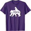 Artsy Mommy Bear Silhouette Nature Family Gifts Mama Bear 2 Baby Bear Cubs Playing Riding on Back T-Shirt - Purple