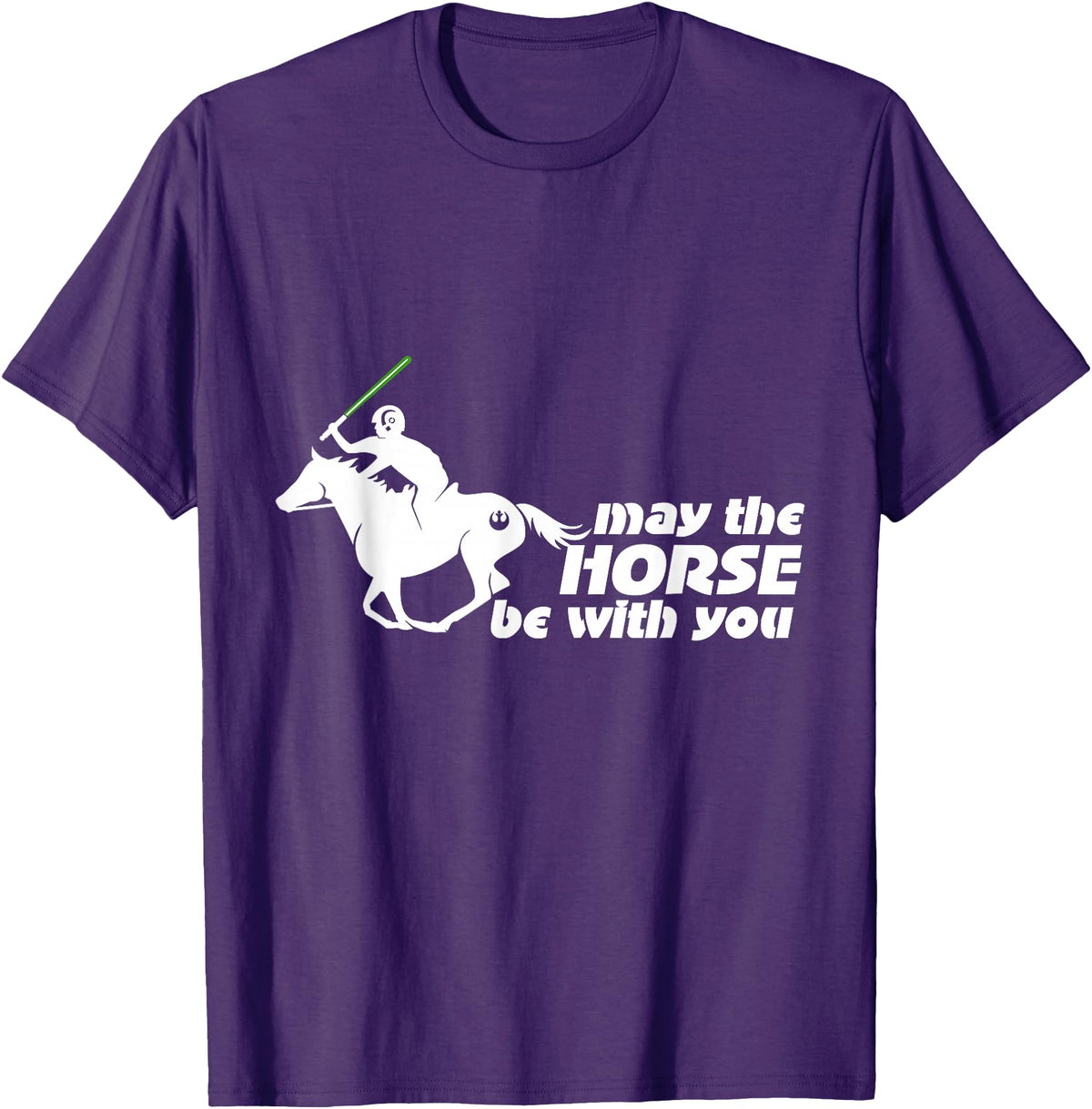 NickerStickers May the Horse Be With You | Equestrian Geek T-Shirt T-Shirt - Purple