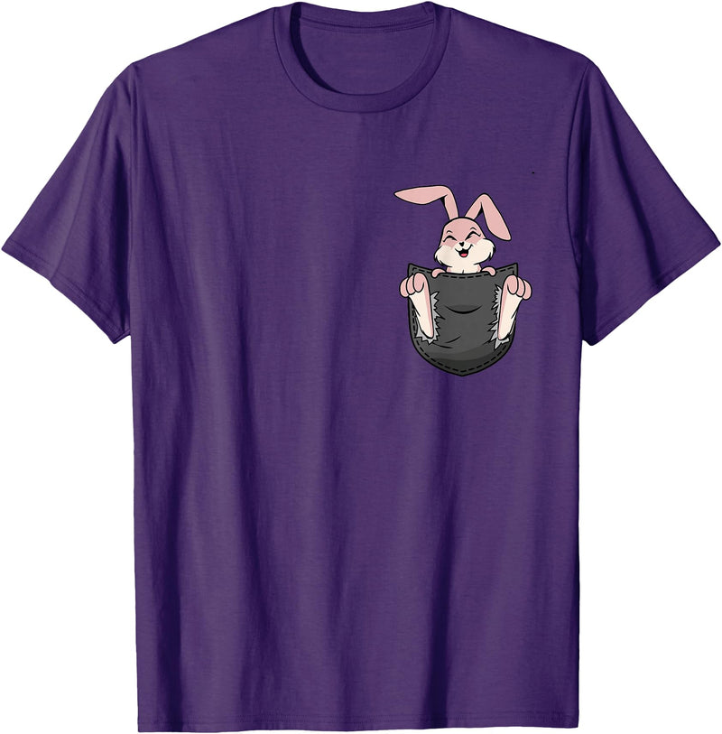 Cute Rabbit Bag Lover Bunny Graphic T-Shirt in Purple