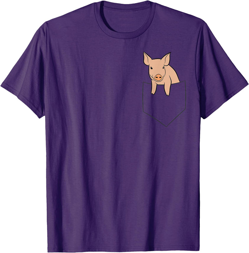 Funny Pig Farmer Gifts Funny Pig in Bag Farm Pig T-Shirt - Purple