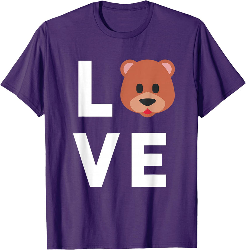 Teddy Bear Apparel Co. I Love Bears Cute Baby Bear Face Lover Kids T-Shirt - Purple