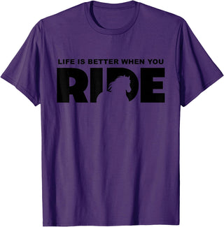 BASBO Horse Riding T-Shirt - Purple