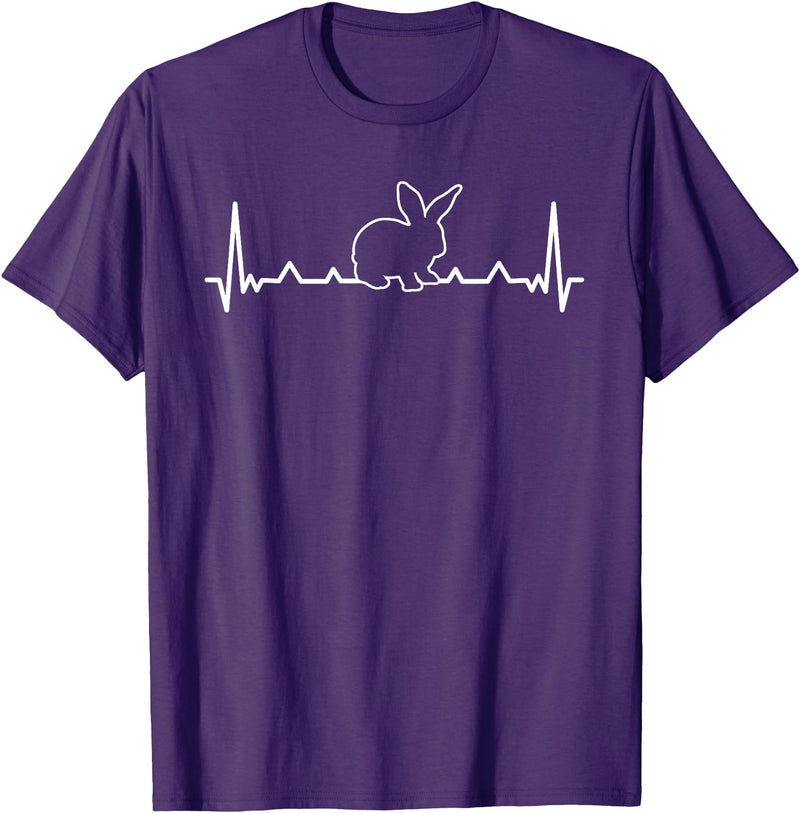 Rabbit Hearbeat Bunny Lover Pet Bunnies Owner Easter T-Shirt in Purple