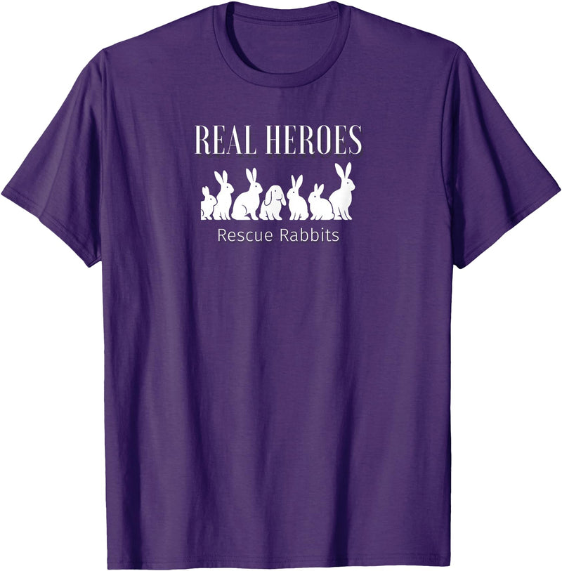 Bunny Rescue, Real Heroes Rescue Rabbits T-Shirt in Purple