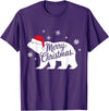 Polar Bear Animal Lover Xmas tee Polar Bear Animal Lover Xmas Santa Hat Polar Bear Christmas T-Shirt - Purple