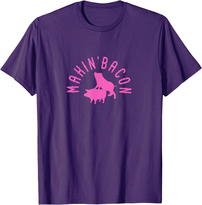Makin Bacon for Bacon Macon Merch Makin Bacon for Bacon Making Fans T-Shirt - Purple