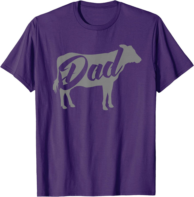 Cow Dad Apparel Daddy Cow for Dad's Who Lover Cows T-Shirt - Purple