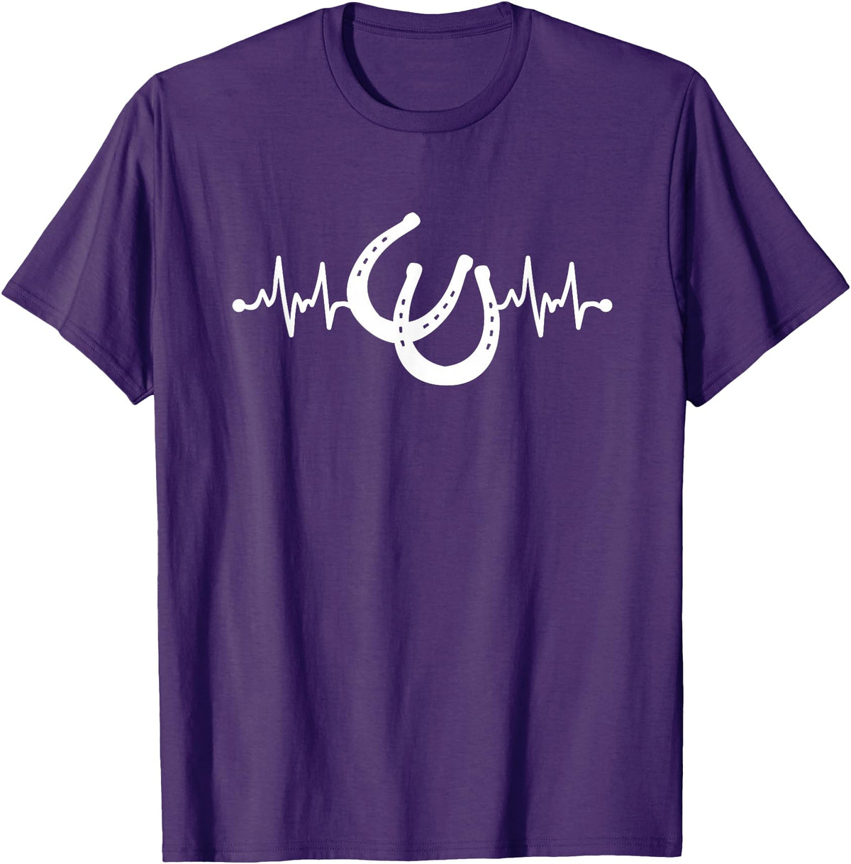 Horseshoe Horse Heartbeat Apparel Heartbeat Horse Lover Clothing - Horse Heartbeat T-Shirt - Purple