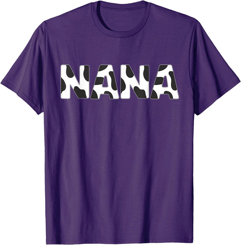 Cow Print Birthday Shirt For Family Men Women Cow Nana Birthday Family Matching 1 St Birthday Girl Boy T-Shirt - Purple