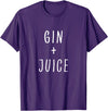 Inappropriate Bear Co. Gin and Juice Drinking Saying T-Shirt - Purple