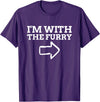 Furry Fandom Gifts I'm with The Furry T-Shirt - Purple