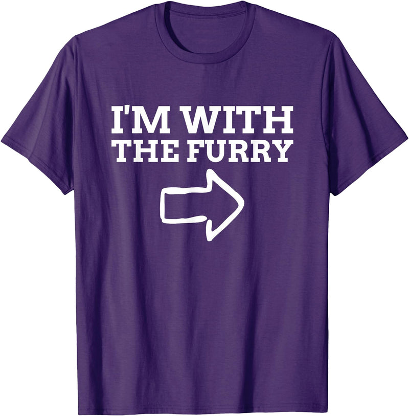 Furry Fandom Gifts I'm with The Furry T-Shirt - Purple