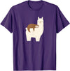Unique Animal Lover Apparel Decor & Gifts Outlet Sloth Riding Llama Funny Graphic for Women for Girls T-Shirt - Purple