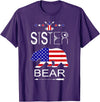 Patriotic Sister Bear Family Fun Sapphire Star Cool Patriotic Sister Bear Matching Family Flag 4th Of July T-Shirt - Purple