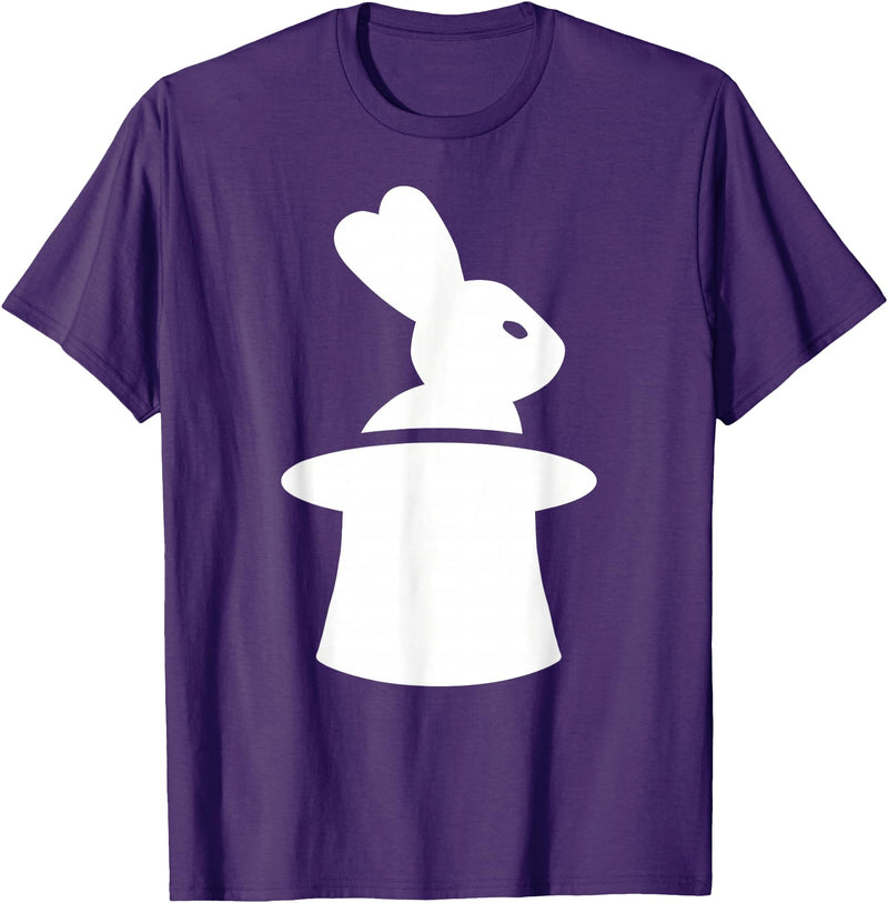 Wizard with Hat and Rabbit T-Shirt in Purple