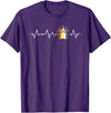 Bear Community Bear Brotherhood Gay Men Gifts Gay Bear Pride Heartbeat Paw Minimal Bear Flag T-Shirt - Purple