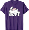 Lazy Rabbit Easter Bunny Not Today Nope T-Shirt in Purple