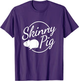 Funny Guinea Pig Rodent Designs & Gifts Skinny Pig I Rodent Animal Rodent Cute Naked Guinea Pig T-Shirt - Purple
