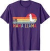 Shes A Bad Mama Llama Funny Mothers Day Tees Vintage Retro Llama Men Women Mothers She's a Bad Mama Llama T-Shirt - Purple