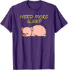 Cute Animal Pyjama Sleep Bed Outfits Funny Sleeping Pig Pajama Design for Bedtime T-Shirt - Purple