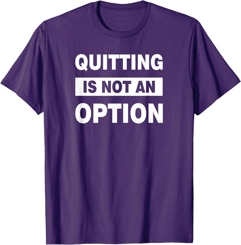 QUITTING IS NOT AN OPTION Gym Workout Fitness Rabbit T-Shirt in Purple