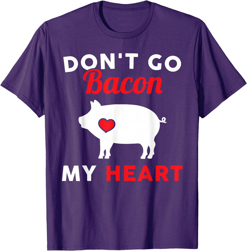 Don't Go Bacon My Heart Pig Designs Don't Go Bacon (Breaking) My Heart Funny Guinea Pig T-Shirt - Purple