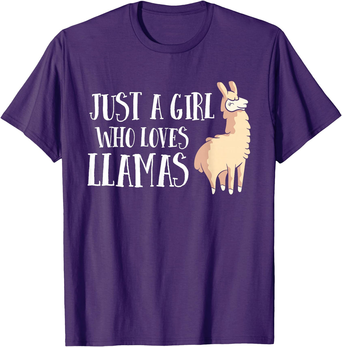 Funny Llama And Alpaca Gifts Funny Llama Girl Just A Girl Who Loves Llamas T-Shirt - Purple