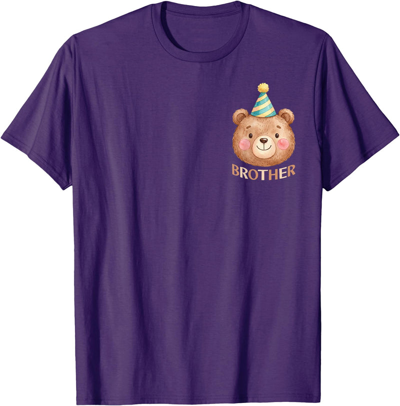 Beary First Birthday Family Matching Party TEE Brother Bear 1st Birthday Boy Girl Family Matching Party T-Shirt - Purple