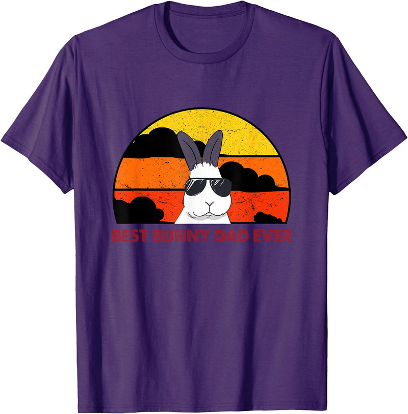 Best Bunny Dad Ever Rabbit Jumper - Dad T-Shirt in Purple