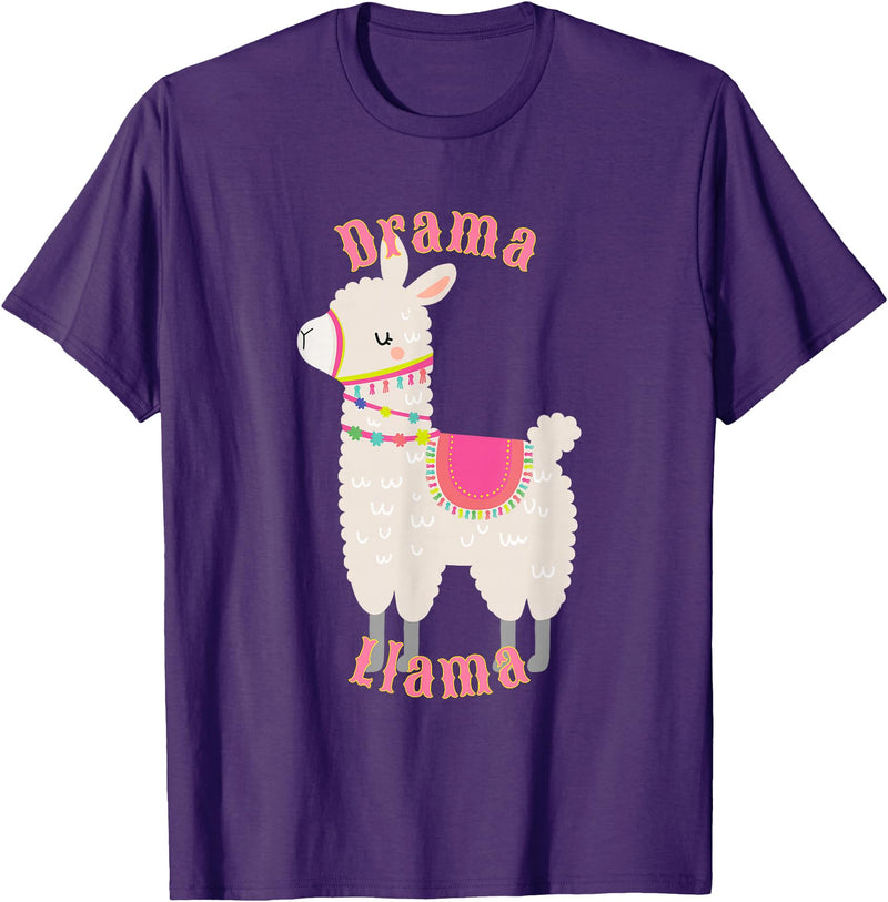 Cute Llama Shirts Drama Llama T-Shirt for Adults and Kids T-Shirt - Purple
