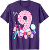 Birthday Girl Spa Squad Outfit Gifts Shop Spa Birthday Party I'm 9 Girls Makeup 9th Bday Kids Toddlers T-Shirt - Purple