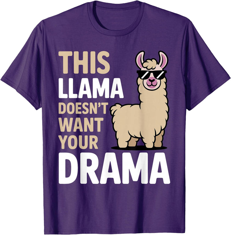 Llama Gift Llama Lover Accessories & Lama Stuff Funny Llama Design for Men Women Kids Llama Lover Llama T-Shirt - Purple