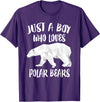 Polar Bear Lover Gift Just A Boy Who Loves Polar Bears T-Shirt Bear Lover Gift T-Shirt - Purple