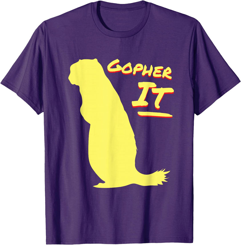 Green Cow Land Gopher It Funny Pun T-Shirt - Purple