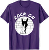 Funny Rock on Bunny Rabbit Shadow Puppet Rock N Roll Hand T-Shirt in Purple
