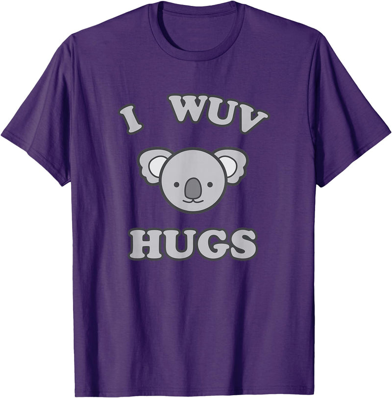 I Wuv Hugs and Koala Bears I Wuv Hugs Cute Koala Bear Love T-Shirt - Purple