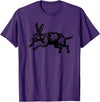 Jackrabbit Bunny Rabbit Hare Minimalist Animal Drawing T-Shirt in Purple