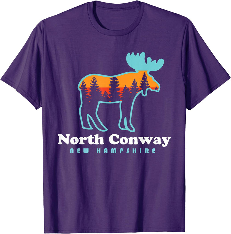 North Conway NH North Conway New Hampshire Moose Mountains T-Shirt - Purple